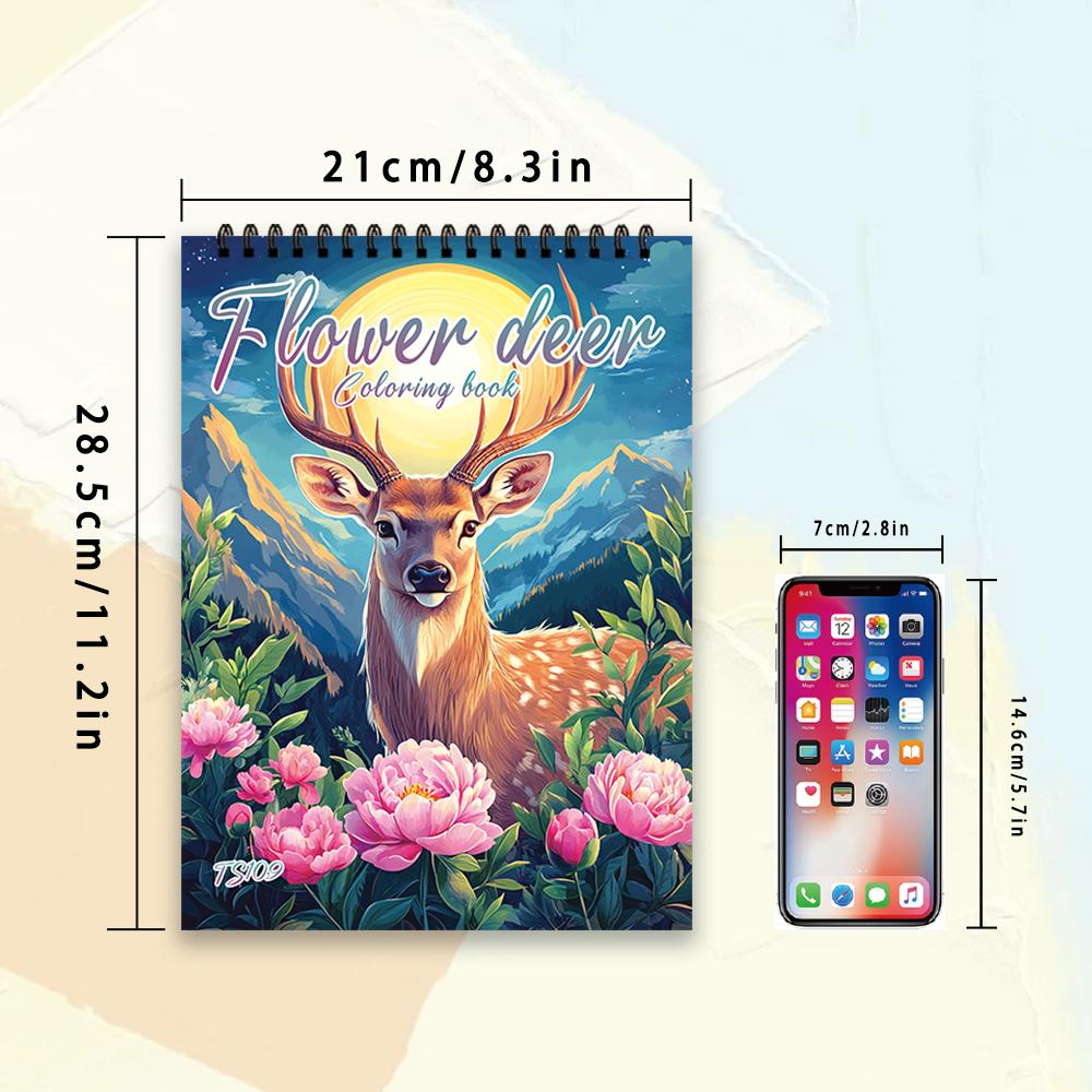 Spiral Coloring book -30 Sheets adult coloring book, 11.2 x 8.3 inches, 100g thick paper, drawing book, homecoming holiday gift