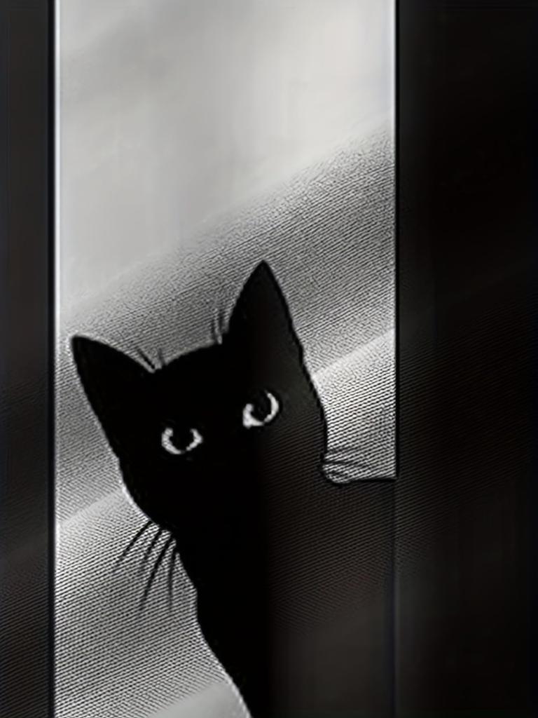 Kočičí potisk tričko s přední zvířecí kočkou na letní oblečení Černá [aspersio] Krátký rukáv s límečkem, unikátní, zábavné, pánské, výrazné, top, cool, volného střihu