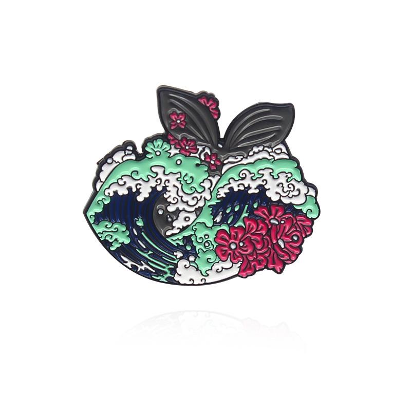 Whale Wave Dance Alloy Brooch - Creative Fashion Design Jewelry