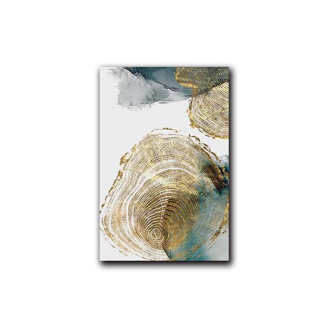 Modern Abstract Painting Golden Leaves Luxurious Canvas Picture for Home Design Wall Art Prints for Interior Decor No Frame