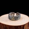 Retro Golden Eye of Providence Ring For Men Women Punk Gothic Adjustable Open Ring Unisex Alloy Zircon Fashion Accessories Gift