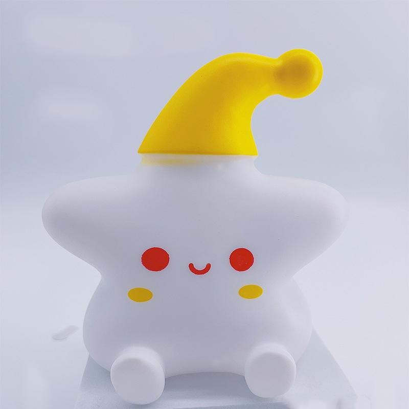 Cute Night Light Star Cute Birthday Gift Soft Silicone Lamp Warm Bedside Lamp Desktop Ornament Night Light