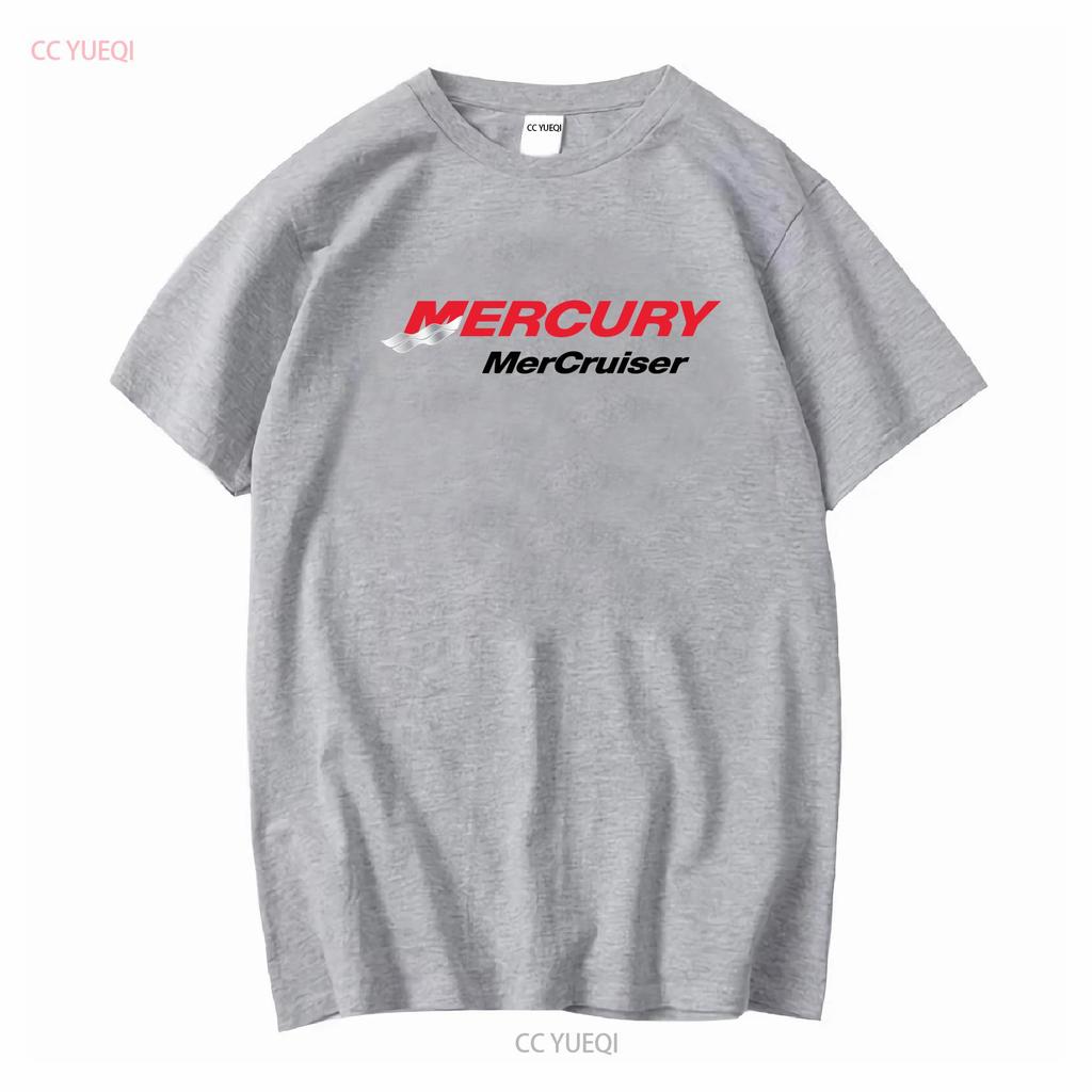 Mercury MerCruiser Outboard Motor Logo White T Shirt Boating Long or Short Sleeves Vintage Washed Soft Top For Everyday Wear