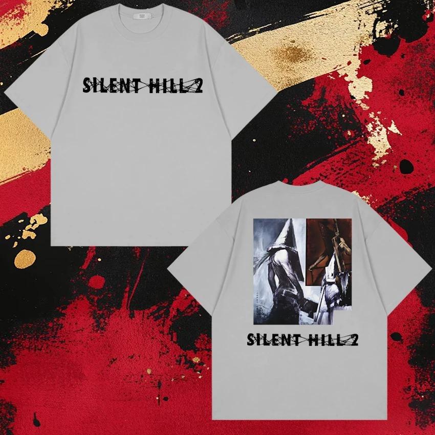 2026 New In Silent Hill 2 Pyramid Head Horror Game Print T Shirts Men Women Gothic Vintage Punk Tops Unisex Short Sleeve T-shirt