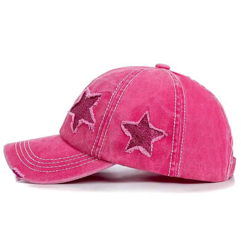 Retro Baseballkappe Weiblicher Frühling und Sommer Koreanische Version des großen Kopfumfangs Gesicht Entleinkappe rosa