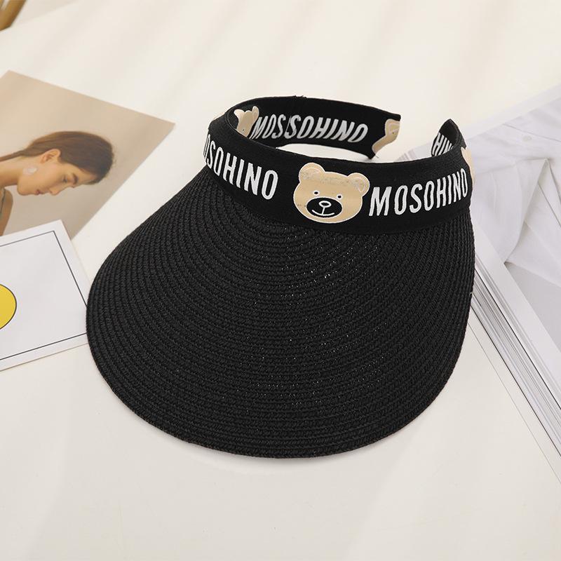 New Women's Summer UV Protection Sweet Ribbon Seaside Vacation Sunshade Bucket Hat Bow Large Brim Straw Hat