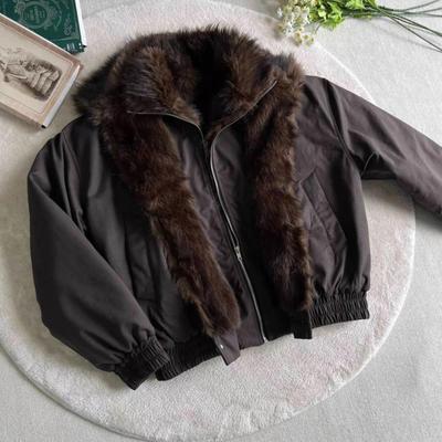 Autumn & Winter American Style Mountain Eagle Thick Jacket with Faux Fur Collar - Unisex Loose Fit, 2-in-1 Design