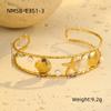 GEMCHIC Women's Ocean Breeze Summer Vacation Cuff Bracelet Stainless Steel Seashell Starfish Gold Plated Jewelry