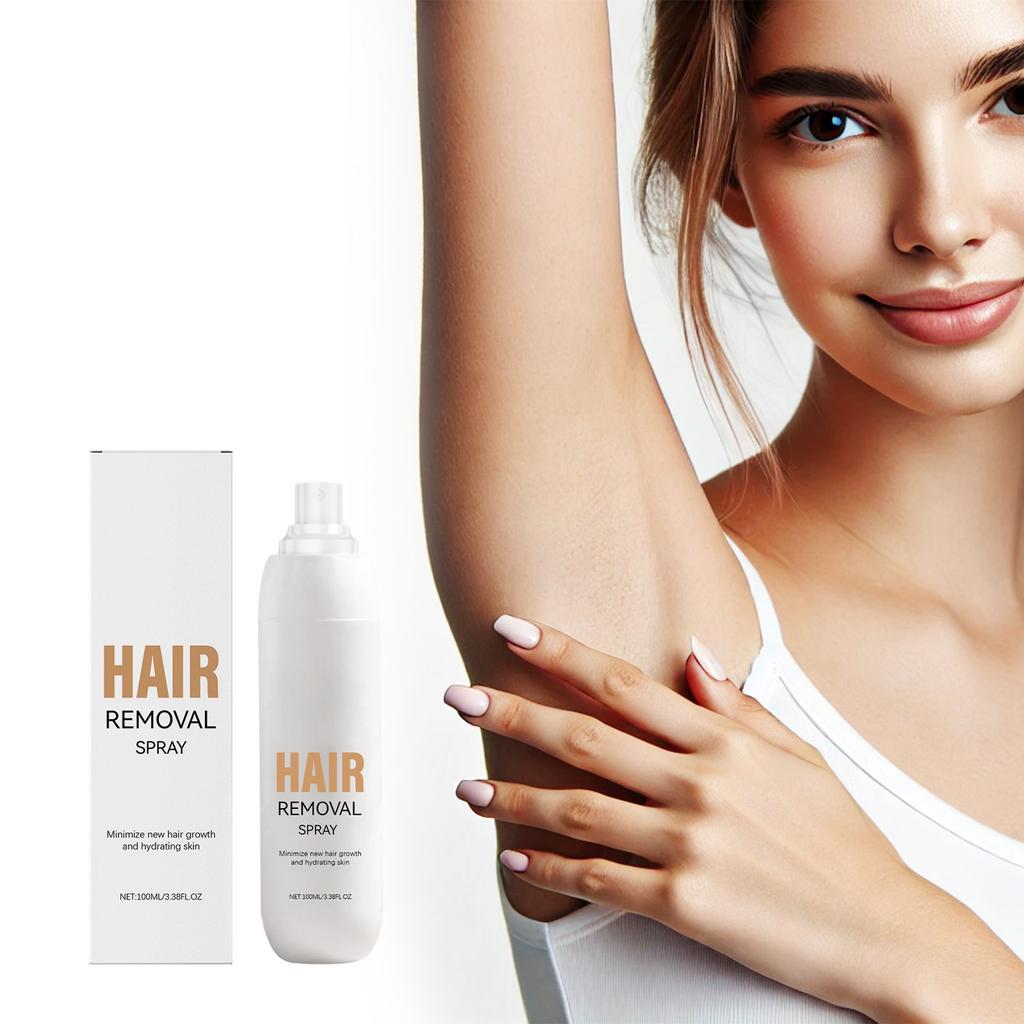 Tragbares und erfrischendes Körperhaarentfernungsspray für die Sommerhautpflege, hinterlässt keine Rückstände, mit milden Inhaltsstoffen, die die Haut nicht reizen, 100 ml