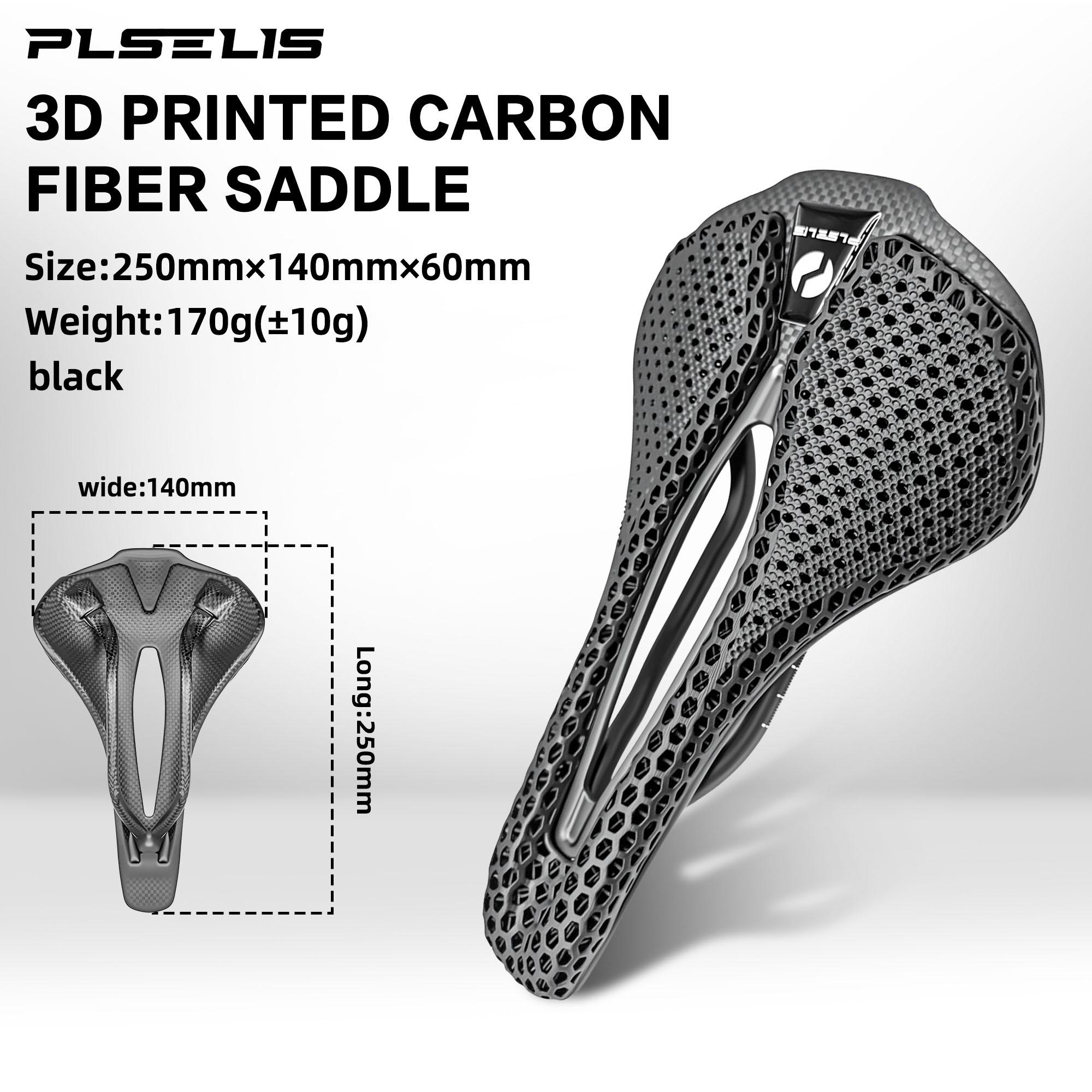Plselis Full Carbon Fiber Saddle 3D Printing Bicycle Seat Road Bike Saddle Bicycle Accessories Lightweight Comfortable Seat Carbon чёрный