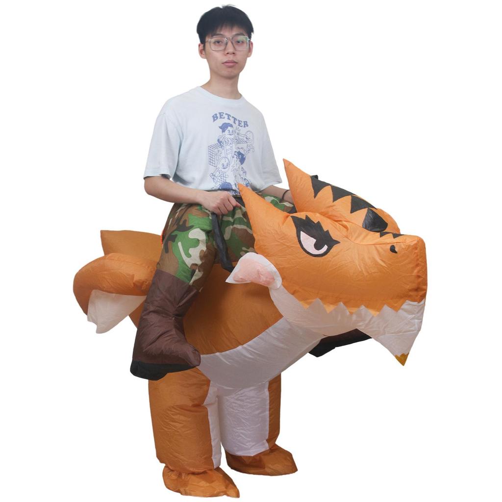 Aufblasbares Dinosaurier-Fahrradkostüm – Lustige Requisite für Partys & Cosplay