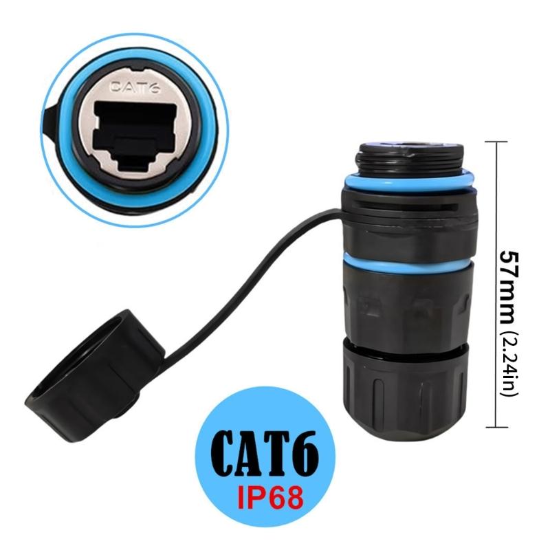 M21 Shielded CAT6 RJ45 Industrial Coupler Easy Installation And IP68 Dustproof Panel Mount Connector