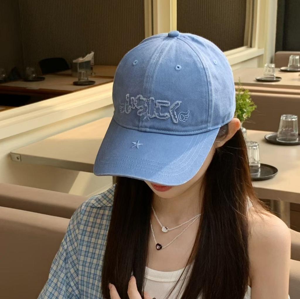 Trendy cool wear, spring and summer new products, embroidered letters, baseball cap, personalized peaked cap, sunscreen, sunshade, versatile