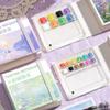 8/12 Grid Mini Watercolor Sketchbook Paint Palette Travel Set Art Student Outdoor Sketch Painting Supplies Portable Art Tool