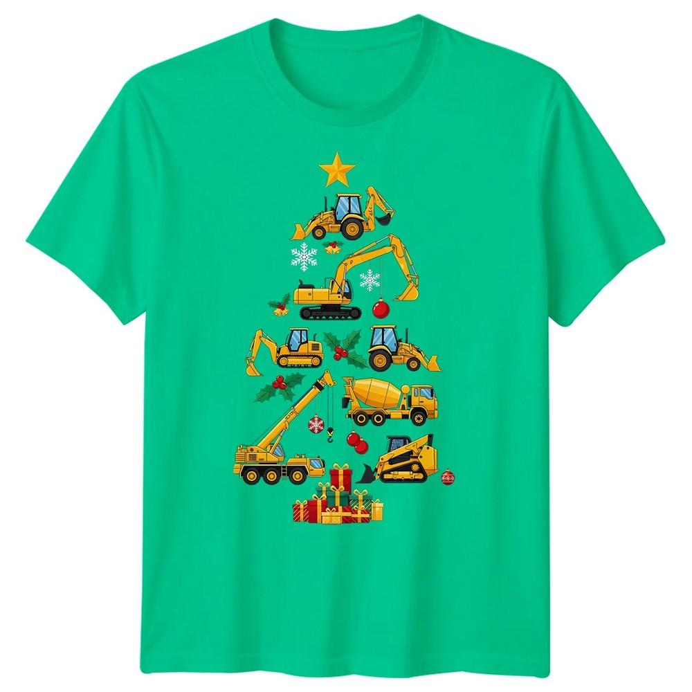 Construction Christmas Tree Holiday Unisexs TShirt Vehicles Gift