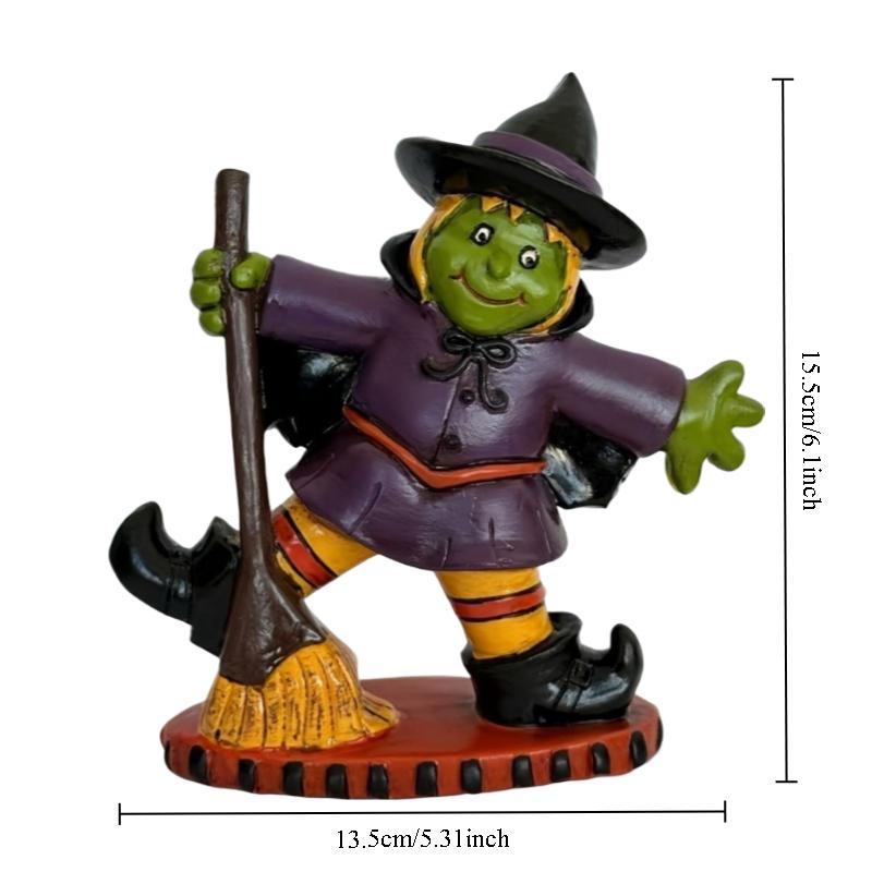 

Halloween Witch Figurine Resin Witch Statue Halloween Themed Party Decoration Home Desktop Ornaments Creative Gothic Sculpture