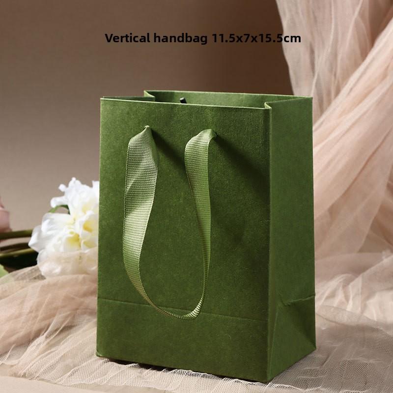 Vintage Green Paper Bag Small Tote Bag Jewelry Storage Bag Gift Box