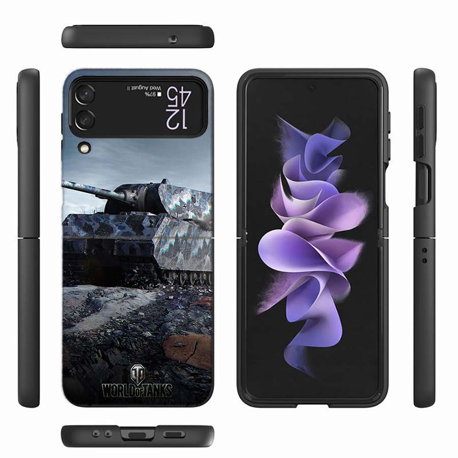 World Of Tanks Game Phone Case For Samsung Z Flip 6 7 5G Z Flip 5 Galaxy Z Flip 3 4 5G ZFlip Shockproof Hard Cover TPU PC Coque