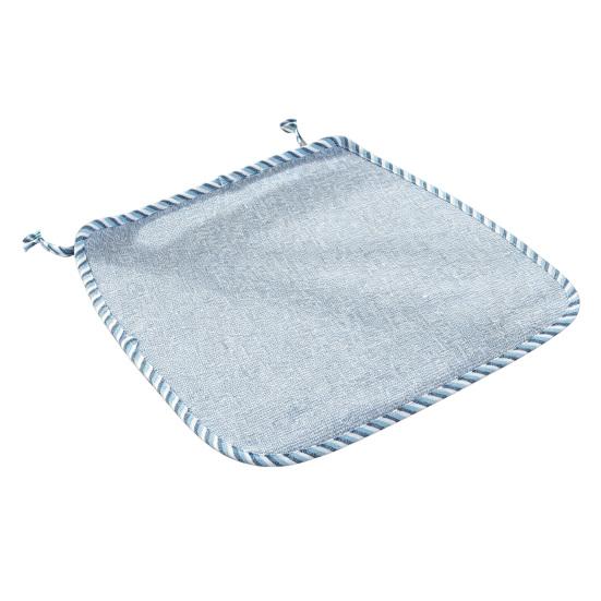 Decorative Seat Mat for Rattan Chairs Cotton Linen Chair Pad with Ties, Striped Plaid Comfortable Pads Patio Lace Trim, Breathable Dining Office Soft