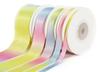 Okay 100% Polyester Dark Pastel Rainbow Satin Ribbon 9mm to 50mm Single Face Iridescent for Crafts