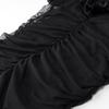 European and American Summer New Black Suspender High Waist Elastic Dress Women's Long Dress Holiday Style