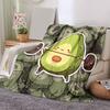 1pc Avocado Printing Lightweight Flannel Blanket, Comfortable and Warm Blanket, for Camping Sofa Bed and Couch Office, Gift