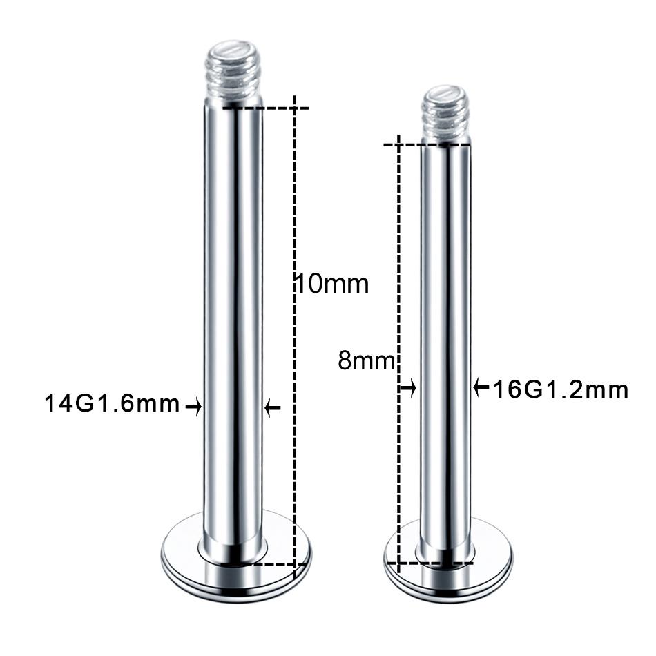 100pcs/lot Steel Earring Barbell Nipple Labret Piercings Nose Ring Eyebrow Piercings Screw Ball Replacement Accessories