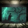 Grim Reaper Horror Halloween Party Decoration Background Spooky Graveyard Cemetery Backdrop Cosplay Photo Booth Studio Banner