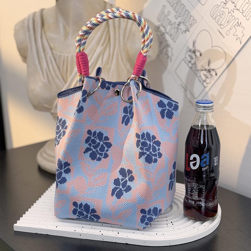 2025 Knitted Bucket Tote: Festive Gift Souvenir Bag