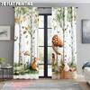 2pcs   Curtain Cloth  print Forest Fox Mushroom Versatile Fabric (without rod) Gifts Perfect for Living Room & Office Decor