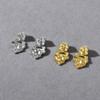 Retro Metal Pleated Irregular Copper Plated 18K Real Gold S925 Silver Needle Earrings Unique Personality Earrings Women
