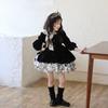 Black Sparkly Velvet Sequin Winter Princess Dress for Toddlers & Girls - Perfect for Performances & New Year Celebrations