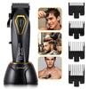 Hatteker Professional Hair Clippers 7500RPM Vector Motor DLC Blades 4 Guide Combs USB Base Charging Barber Hair Trimmer for Men