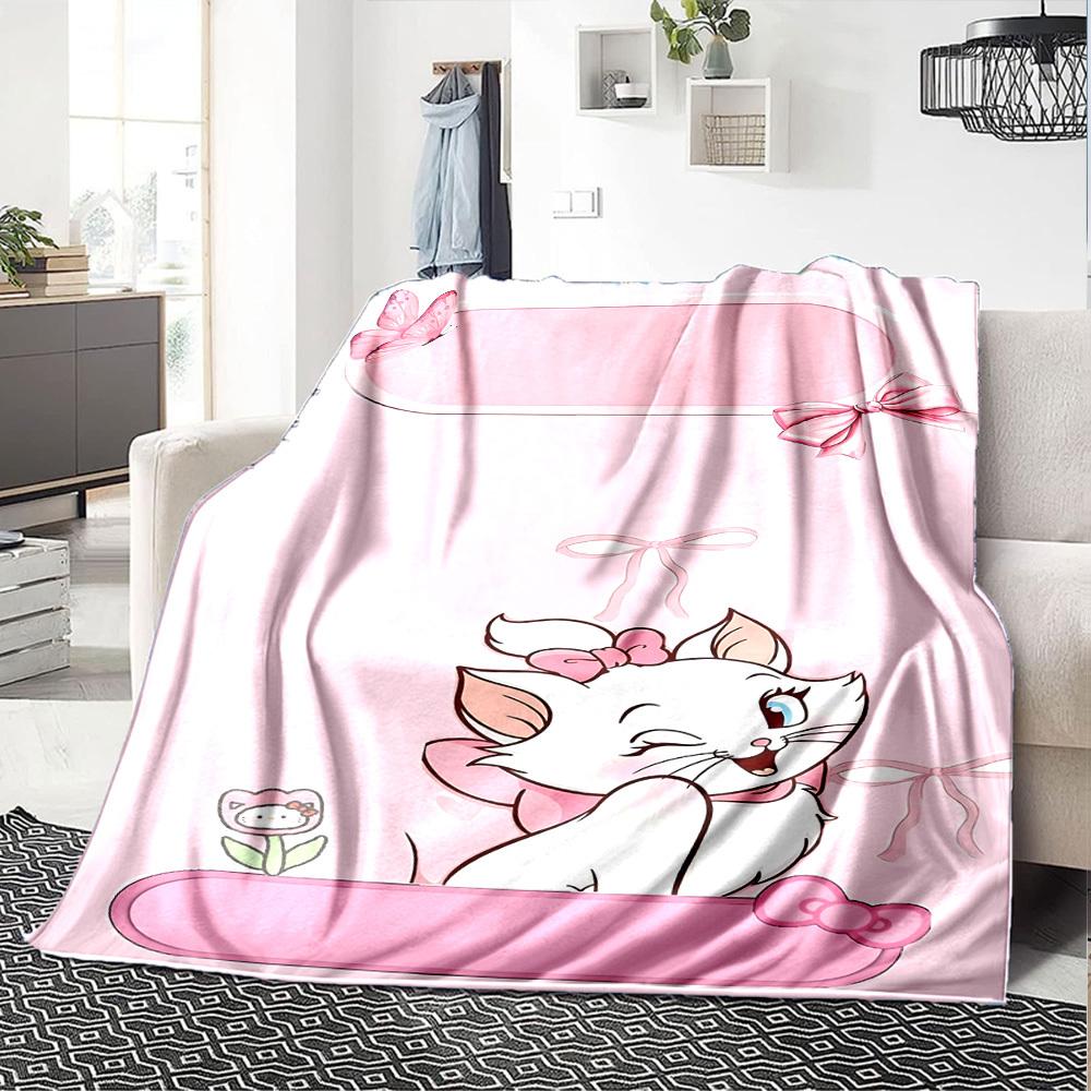 1pc cat bowknot blanket Lightweight Flannel Throw for Sofa Bed Travel Camping Livingroom Office Couch Chair