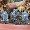 Skeleton Tombstone Ornament Set, Creative Halloween Horror Home Garden Resin Micro-landscape Decoration