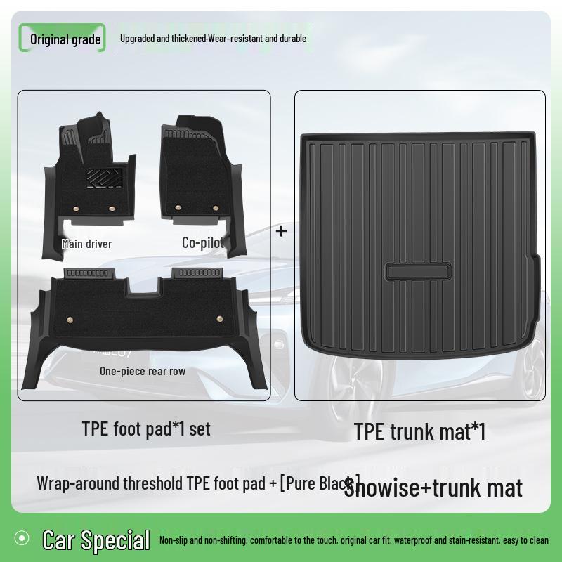 Full Coverage TPE Floor Mats for 26 BYD Song PRO Models - Custom Car Carpet Accessories