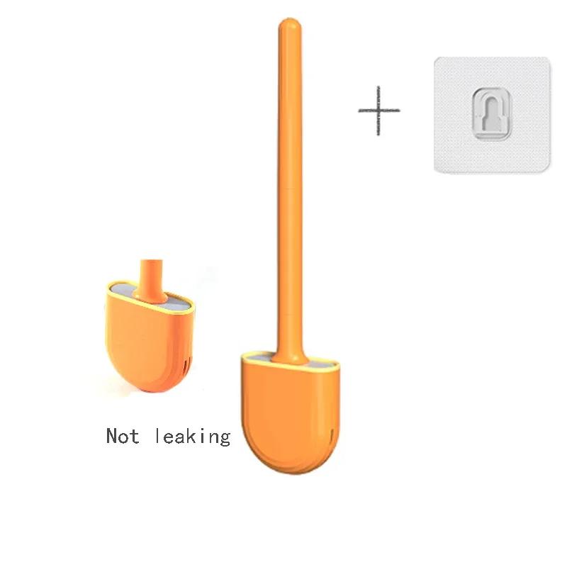Wall-mounted toilet brush silicone flat brush head toilet brush cleaning brush set toilet clean brush bathroom