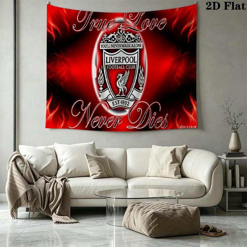 Arazzo da Parete del Liverpool Football Club Appeso Estetico alla Parete Coperta in Tessuto Stampato Arazzi Decorativi per Camera da Letto Soggiorno Decorazione per la Casa