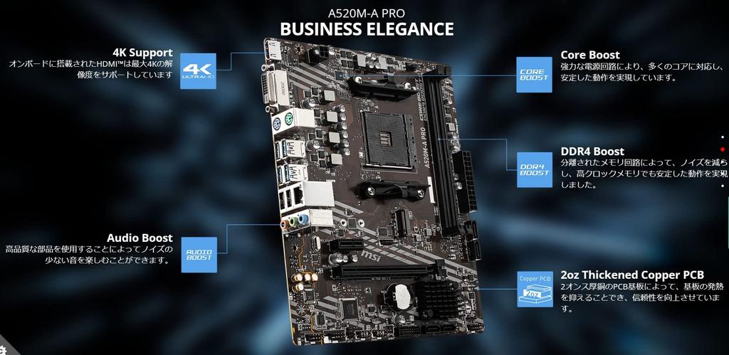 MSI Motherboard PRO with Ryzen 5000 Series Micro ATX AMD MB5136 A520M-A [Compatible (AM4)] [with A520]