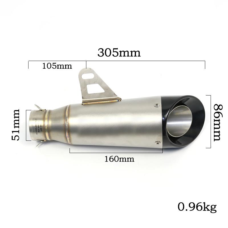 51MM Universal Motorcycle Left Right Exhaust Pipe Scooter Escape Muffler with DB Killer For Z1000 S1000RR CBR650R FZ6 YZF R1 R6