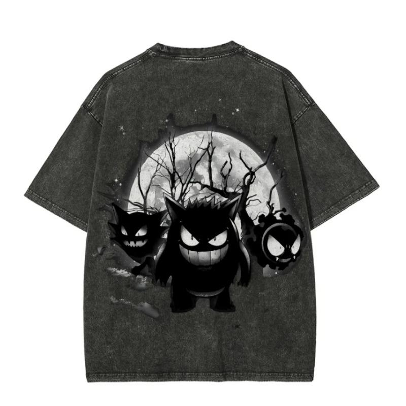 T-shirt in Cotone Stampata Anime Stile Streetwear da Uomo Pokémon 2026 Estate alla Moda Abbigliamento Casual