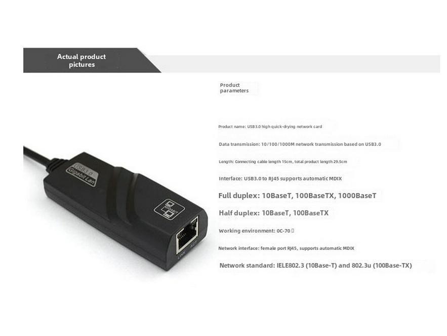 Adaptor de rețea 3.0 Gigabit USB la RJ45 pentru PC, tabletă și dispozitive externe