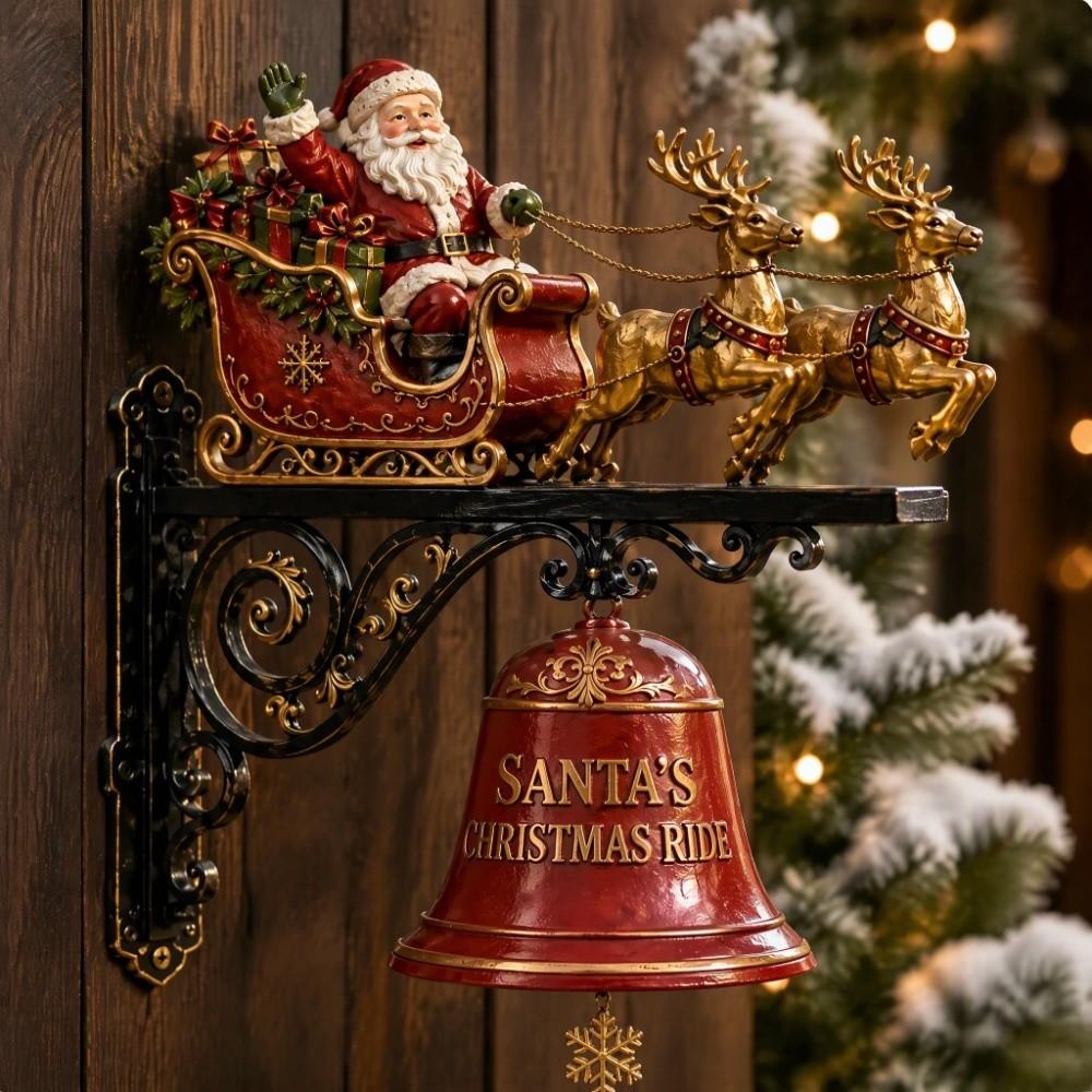 Sounding 3D Wall-mounted Doorbell Vintage Christmas Party Door Hanger  Garden