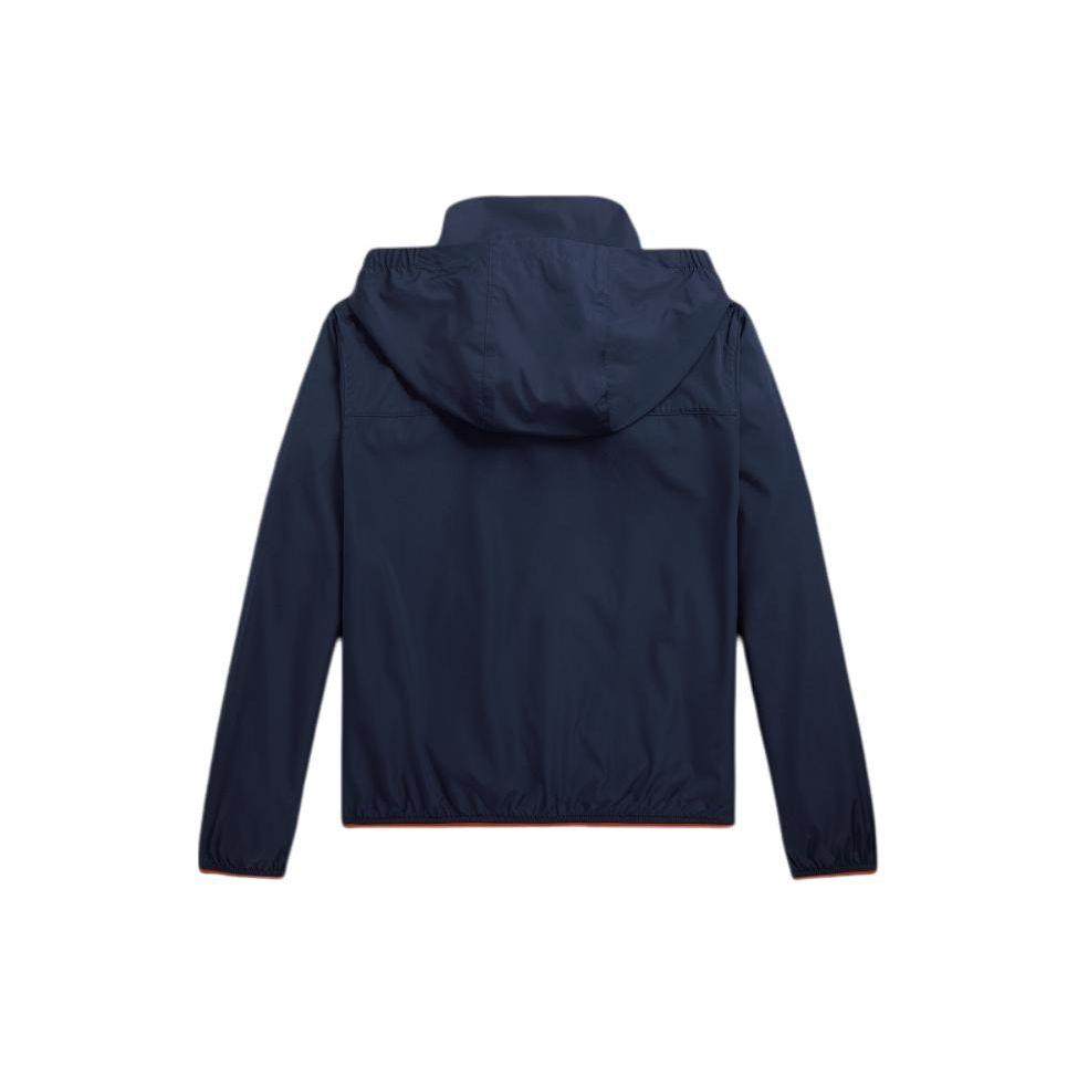 Polo Ralph Lauren Jacket Ss24 Solid Color Small Pony Embroidery Water-Resistant Hooded Zipper Casual Kids Jackets Dark-Blue CWPOOTWY6020290-410