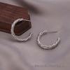 Silver Needle Circle Earrings, Fashionable High-End Copper Ear Hoops, Light Luxury, Versatile Jewelry Accessory.
