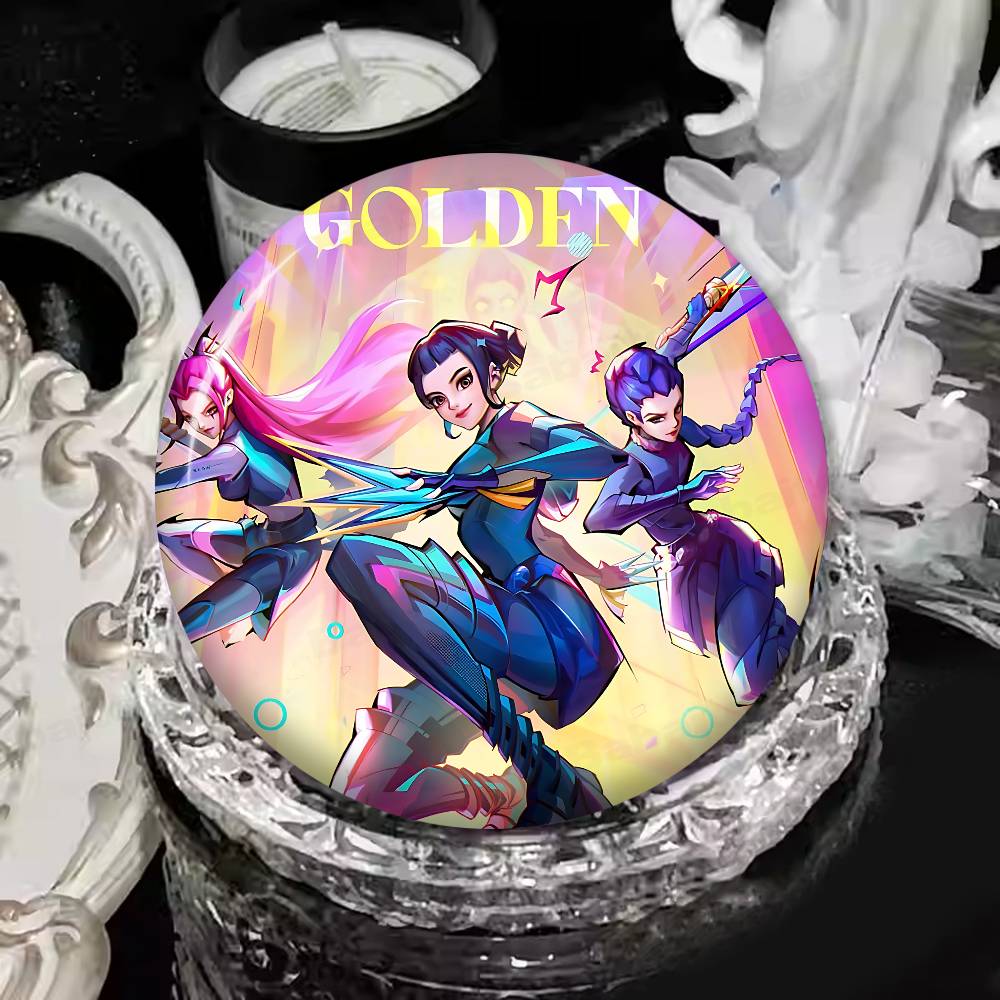 Kpop D-Demon H-Hunter New Brooches Soft Button Pin Funny Silly Gnarpy on A Skateboard Meme Badge Gamer Collection Gifts