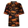 Women's Fashion Casual Lapel Short Sleeve Printed Shirt Women's Button Up Tops