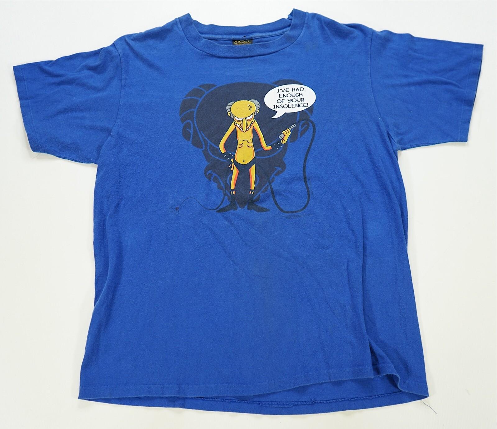 Rare VTG CHANGES The Simpsons Mr Burns I’ve Had Enough Insolence T Shirt 90s L L