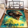 Stylish Neymar Jr. Design Carpet with Vibrant Yellow and Blue Art Suitable for Use As an Anti-slip for Living Room Bedroom Sofas
