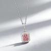 Xiancan Padparadscha Ice Flower Necklace with S925 Silver & High Carbon Diamond Pendant